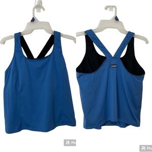 Patagonia Racerback active Crop Tank Top Blue Size XL